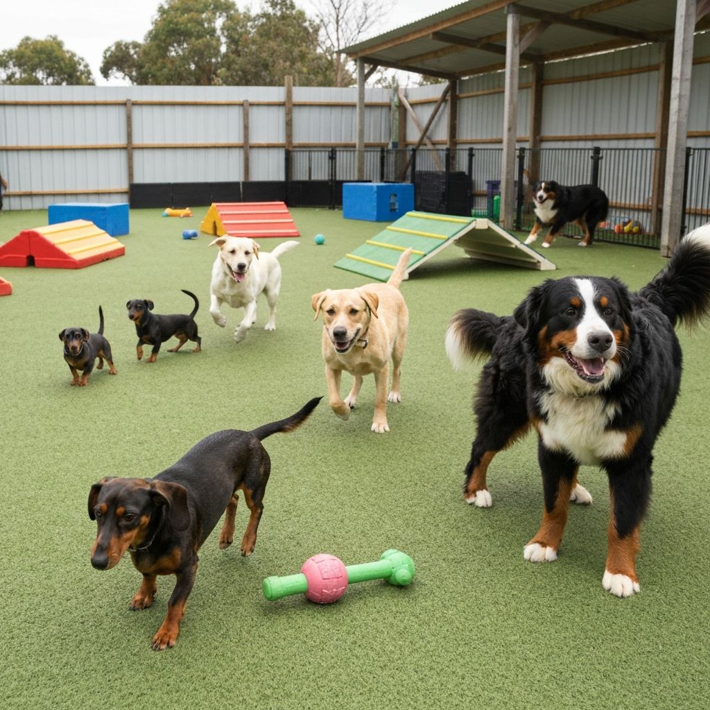 Dogs enjoying supervised playtime
