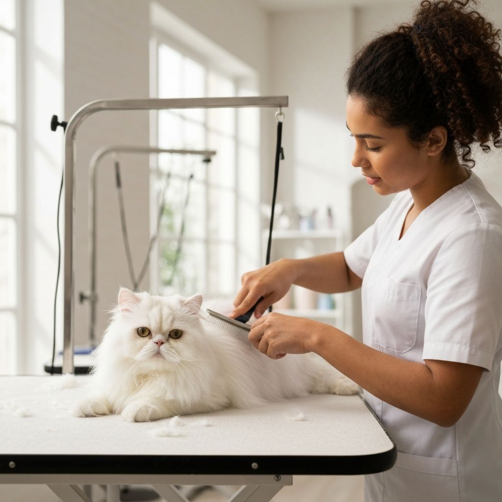 Professional cat grooming at Carlson Canine Camp
