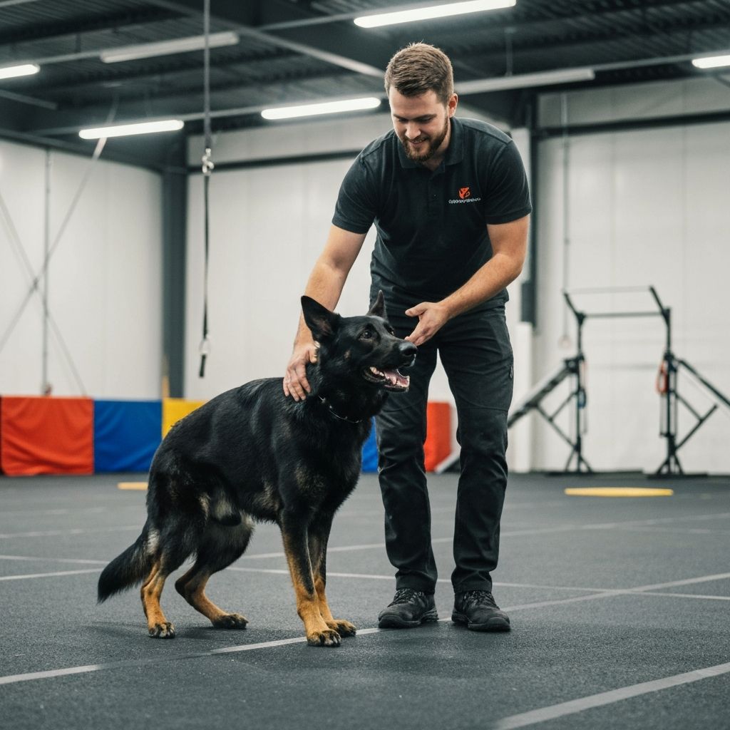 Trainer working one-on-one with a dog